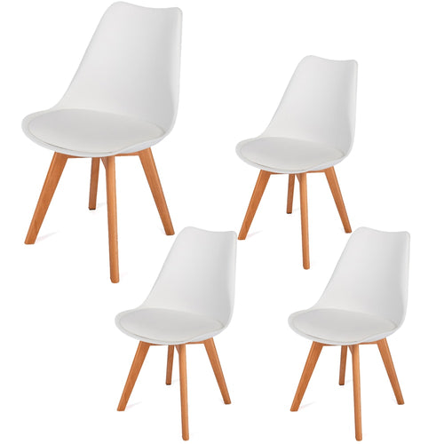 4pcs/Set Simple Solid Wood Foot Padded Plastic Chair for Restaurant Living Room Dining/Office Chair Modern Design