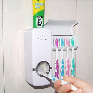 Bathroom Accessories Set Automatic Toothpaste Squeezer Toothpaste Holder Toothbrush Stand Sucker Suction Wall Mount Rack Tools