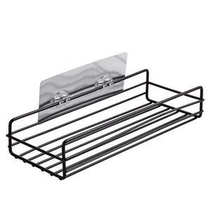 Shower Wall Shelf  Punch Free Shower Shelf Black White Storage Suction Basket Storage RackKitchen Bathroom Accessories