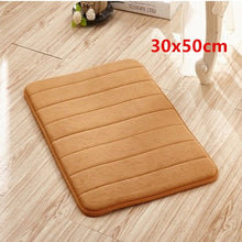 Load image into Gallery viewer, 1pc Coral Velvet Memory Foam Bath Mat Non-Slip Bathroom Mat Carpet Vertical Stripes Bathroom Accessories Dropshipping 2019