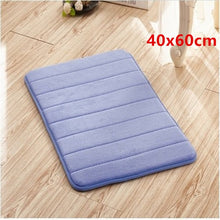 Load image into Gallery viewer, 1pc Coral Velvet Memory Foam Bath Mat Non-Slip Bathroom Mat Carpet Vertical Stripes Bathroom Accessories Dropshipping 2019