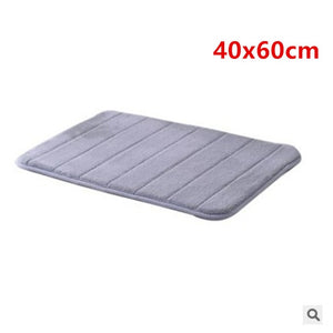 1pc Coral Velvet Memory Foam Bath Mat Non-Slip Bathroom Mat Carpet Vertical Stripes Bathroom Accessories Dropshipping 2019