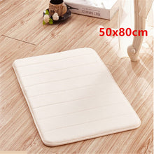 Load image into Gallery viewer, 1pc Coral Velvet Memory Foam Bath Mat Non-Slip Bathroom Mat Carpet Vertical Stripes Bathroom Accessories Dropshipping 2019