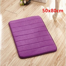 Load image into Gallery viewer, 1pc Coral Velvet Memory Foam Bath Mat Non-Slip Bathroom Mat Carpet Vertical Stripes Bathroom Accessories Dropshipping 2019