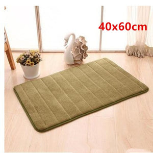 1pc Coral Velvet Memory Foam Bath Mat Non-Slip Bathroom Mat Carpet Vertical Stripes Bathroom Accessories Dropshipping 2019