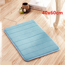 Load image into Gallery viewer, 1pc Coral Velvet Memory Foam Bath Mat Non-Slip Bathroom Mat Carpet Vertical Stripes Bathroom Accessories Dropshipping 2019