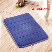 Load image into Gallery viewer, 1pc Coral Velvet Memory Foam Bath Mat Non-Slip Bathroom Mat Carpet Vertical Stripes Bathroom Accessories Dropshipping 2019