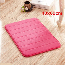 Load image into Gallery viewer, 1pc Coral Velvet Memory Foam Bath Mat Non-Slip Bathroom Mat Carpet Vertical Stripes Bathroom Accessories Dropshipping 2019