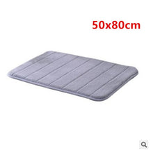 Load image into Gallery viewer, 1pc Coral Velvet Memory Foam Bath Mat Non-Slip Bathroom Mat Carpet Vertical Stripes Bathroom Accessories Dropshipping 2019