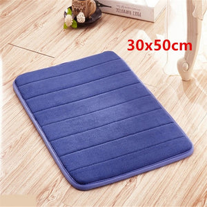 1pc Coral Velvet Memory Foam Bath Mat Non-Slip Bathroom Mat Carpet Vertical Stripes Bathroom Accessories Dropshipping 2019