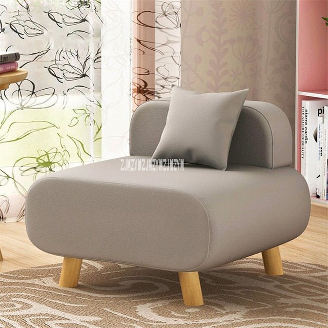 AW1801 Household Living Room Single Sofa Chair Modern Simple Solid Wood Foot Cotton-Flax Lazy Sofa Sponge Sofa Balcony Bedroom