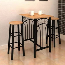 Load image into Gallery viewer, VidaXL Breakfast Dinner Table Dining Set MDF With Black Home Furniture 1 table and 2 stools Dining Set Living room Furniture