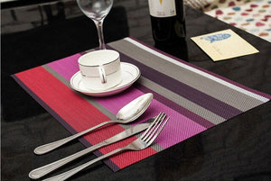 Simple Stylish PVC Non-slip Waterproof Rectangle Placemats Insulation Kitchen Tableware Pad Mat Dining Room 1PCS