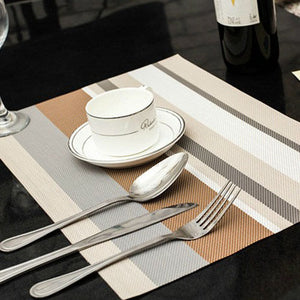 Simple Stylish PVC Non-slip Waterproof Rectangle Placemats Insulation Kitchen Tableware Pad Mat Dining Room 1PCS