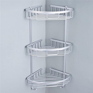 Antique Space Aluminum Corner Basket Bathroom Products Luxury Cosmetic Storage Bathroom Shelf Holder Bathroom Accessories