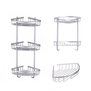 Antique Space Aluminum Corner Basket Bathroom Products Luxury Cosmetic Storage Bathroom Shelf Holder Bathroom Accessories