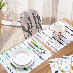 Waterproof Heatproof Non-slip Table Mat Printed Dining Room Kitchen Room Place Mats Plates Dishes Kitchen Gadget Accessory Clean