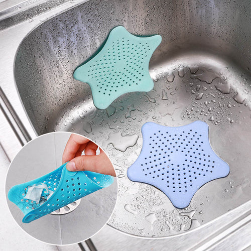 Bathroom toilet hair Silicone sucker Kitchen sink bathroom sewer Pentagram Anti-blocking Sink bathroom accessories