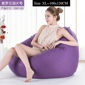 Bean Bag Sofa Cover Lounger Chair Sofa Ottoman Seat Living Room Furniture Without Filler Beanbag Bed Pouf Puff Couch Lazy Tatami