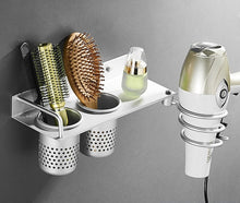 Load image into Gallery viewer, Gold Hair Dryer Holder Space Aluminium Bathroom Wall Shelf Hair Dryer Rack with Basket Bathroom Accessories Banyo Aksesuarlari