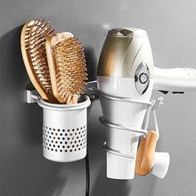 Load image into Gallery viewer, Gold Hair Dryer Holder Space Aluminium Bathroom Wall Shelf Hair Dryer Rack with Basket Bathroom Accessories Banyo Aksesuarlari