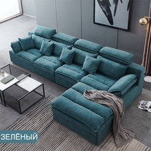 Load image into Gallery viewer, Latex sofa Nordic fabric sofa combination living room three-person downholstery removable and washable modern minimalist small a